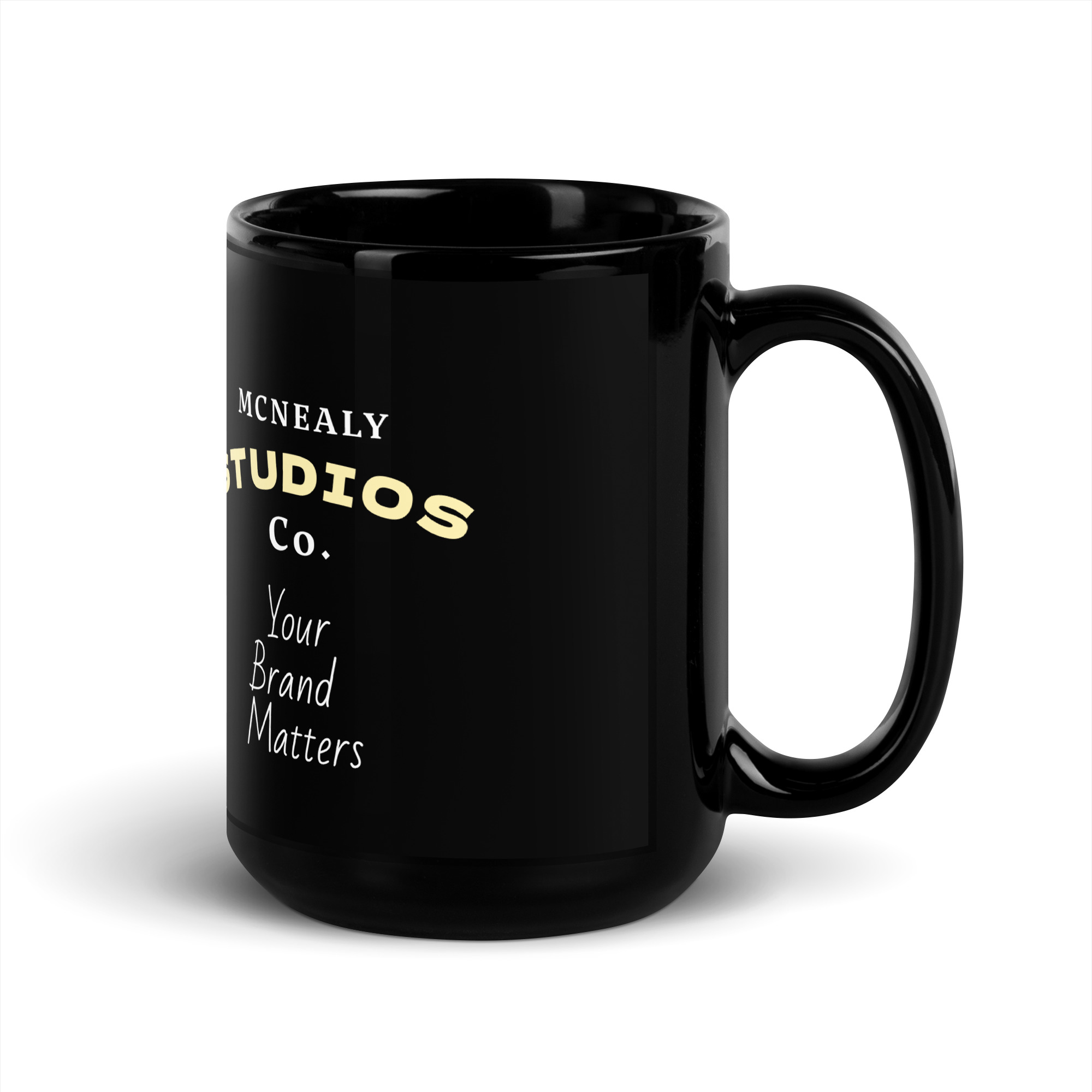 Surf & Chill - Your Brand Matters (Black Glossy Mug)