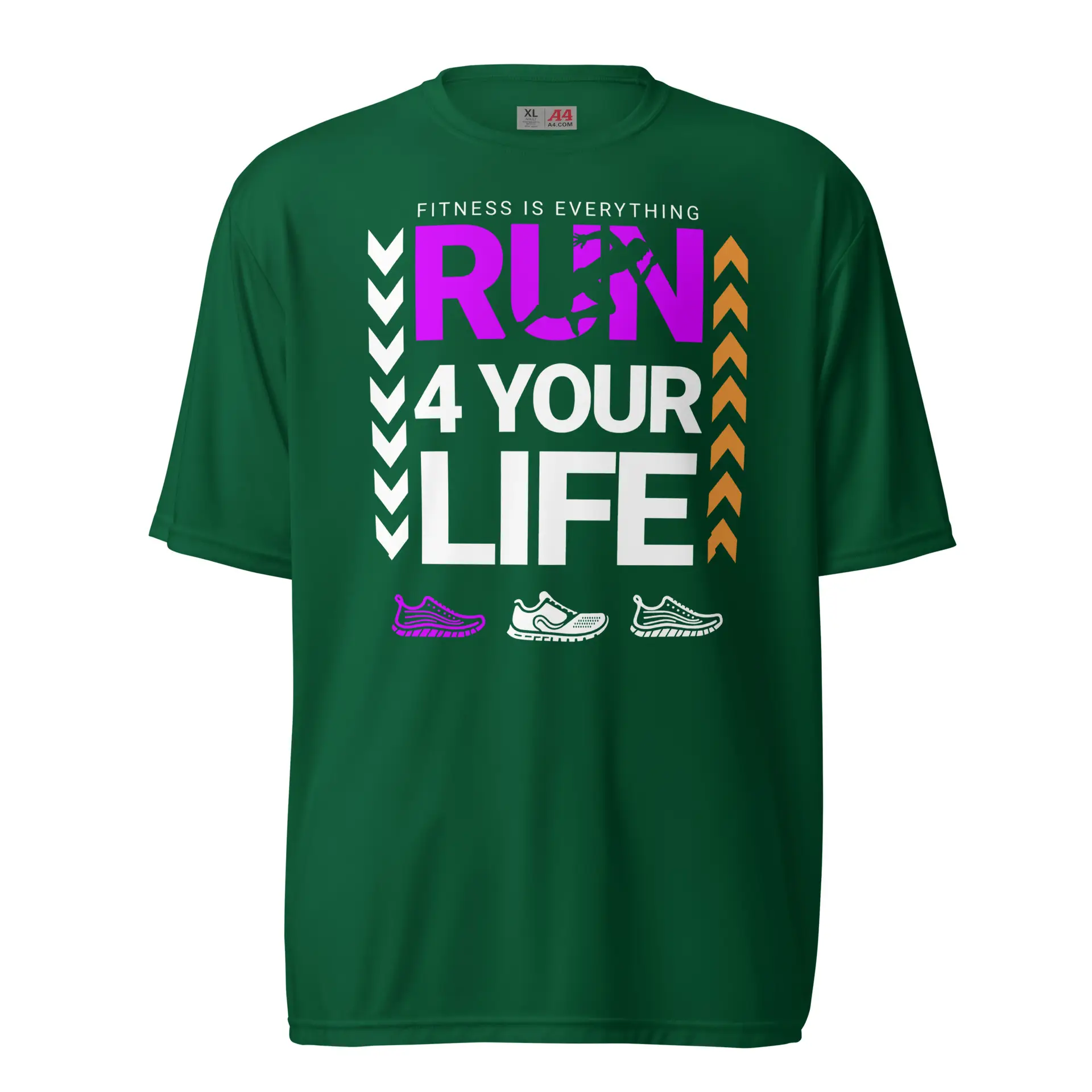 Run4YourLife - Purple Unisex performance crew neck t-shirt - Image 3