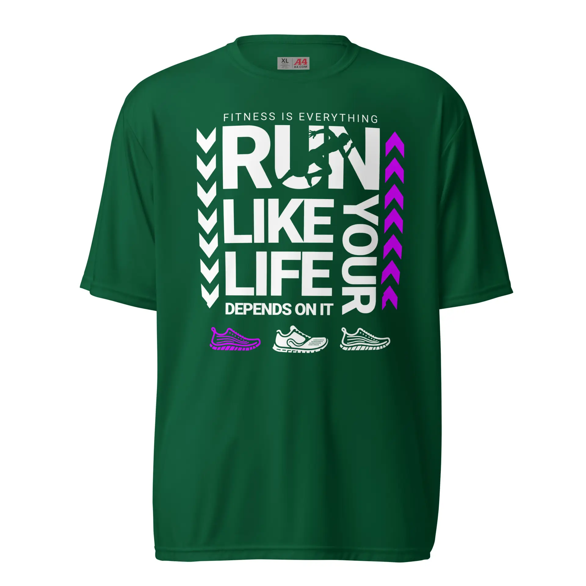 Run Like Your Life Depends On It - Unisex performance crew neck t-shirt - Image 3