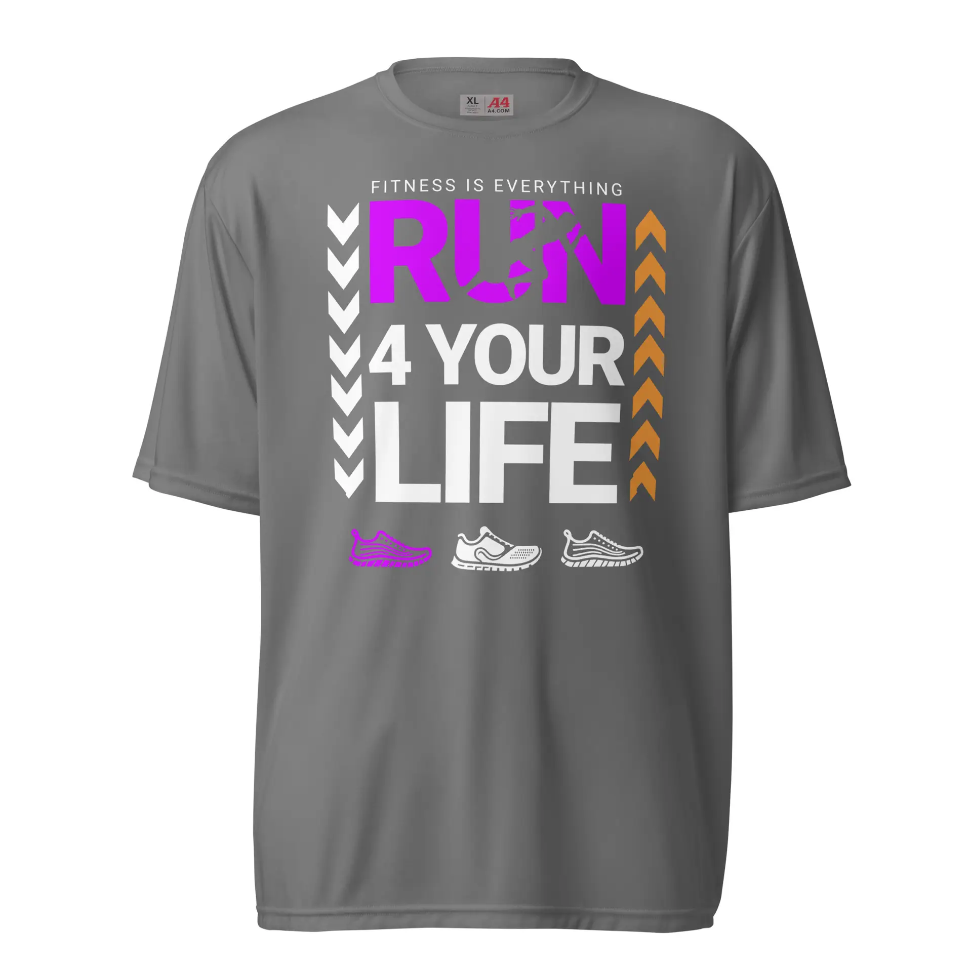 Run4YourLife - Purple Unisex performance crew neck t-shirt - Image 6