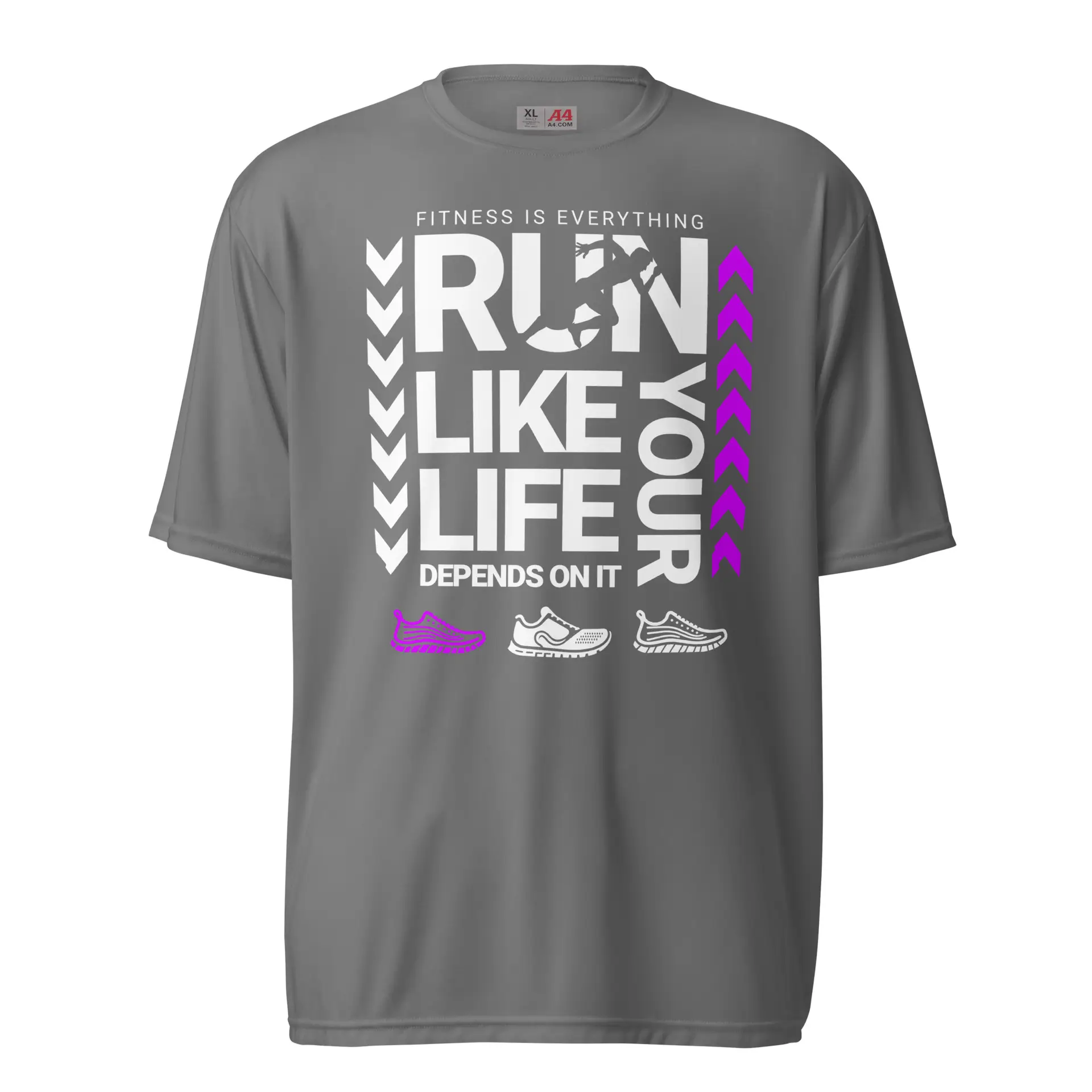 Run Like Your Life Depends On It - Unisex performance crew neck t-shirt - Image 6