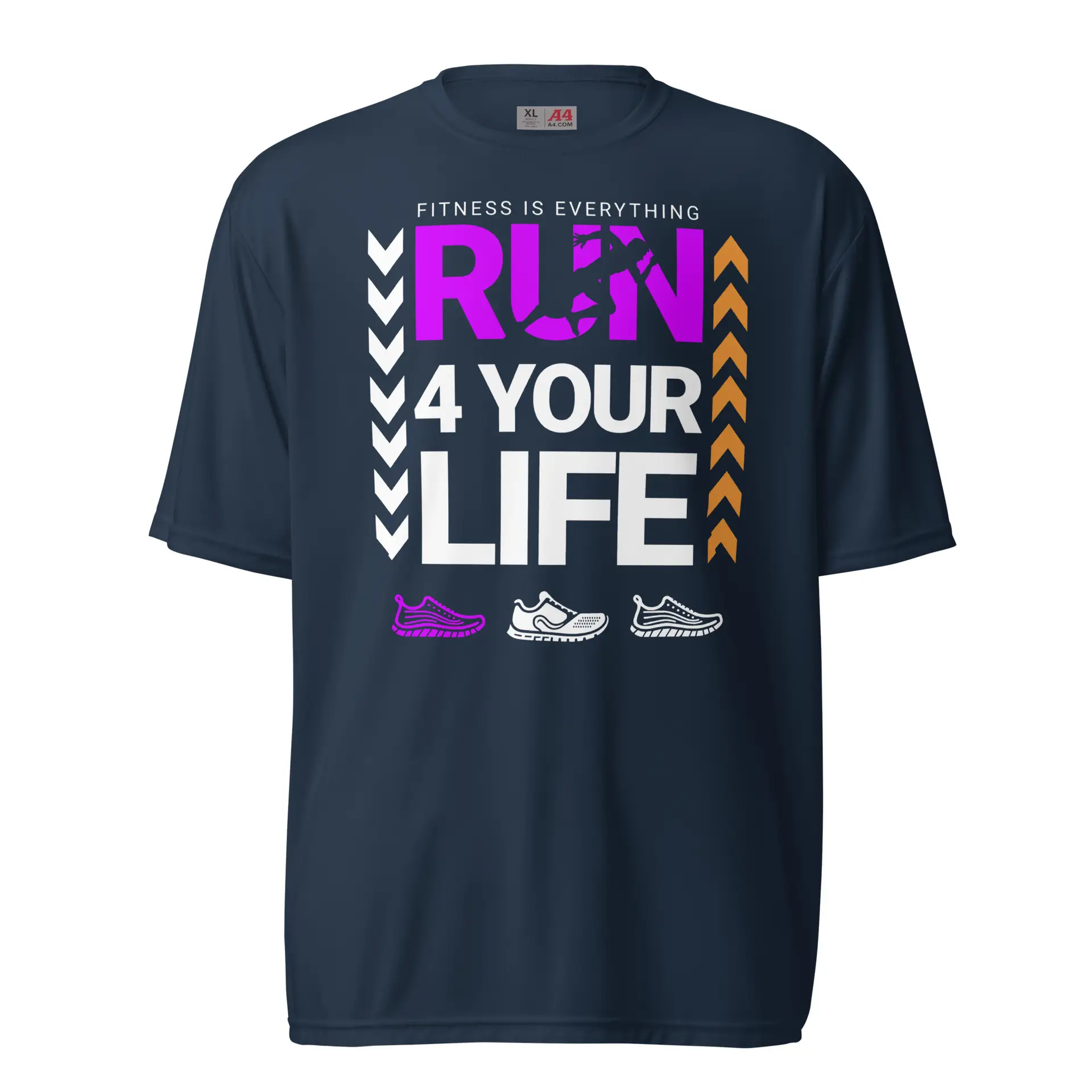 Run4YourLife - Purple Unisex performance crew neck t-shirt - Image 2
