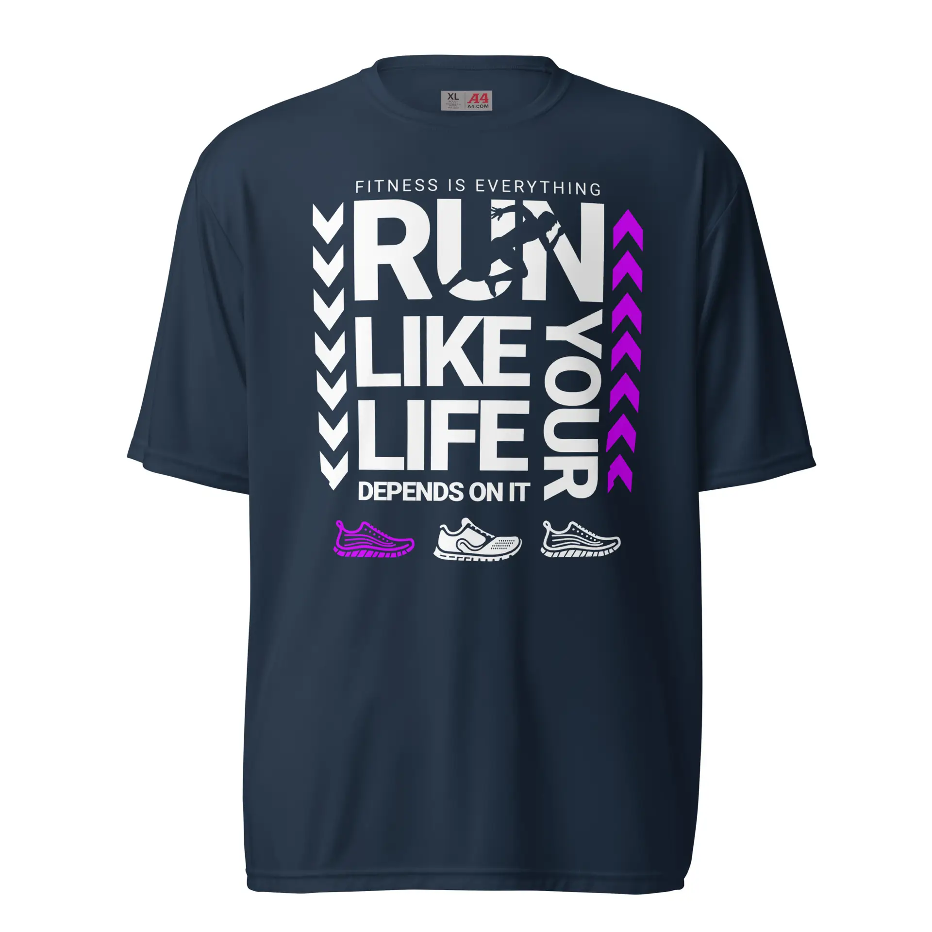 Run Like Your Life Depends On It - Unisex performance crew neck t-shirt - Image 2