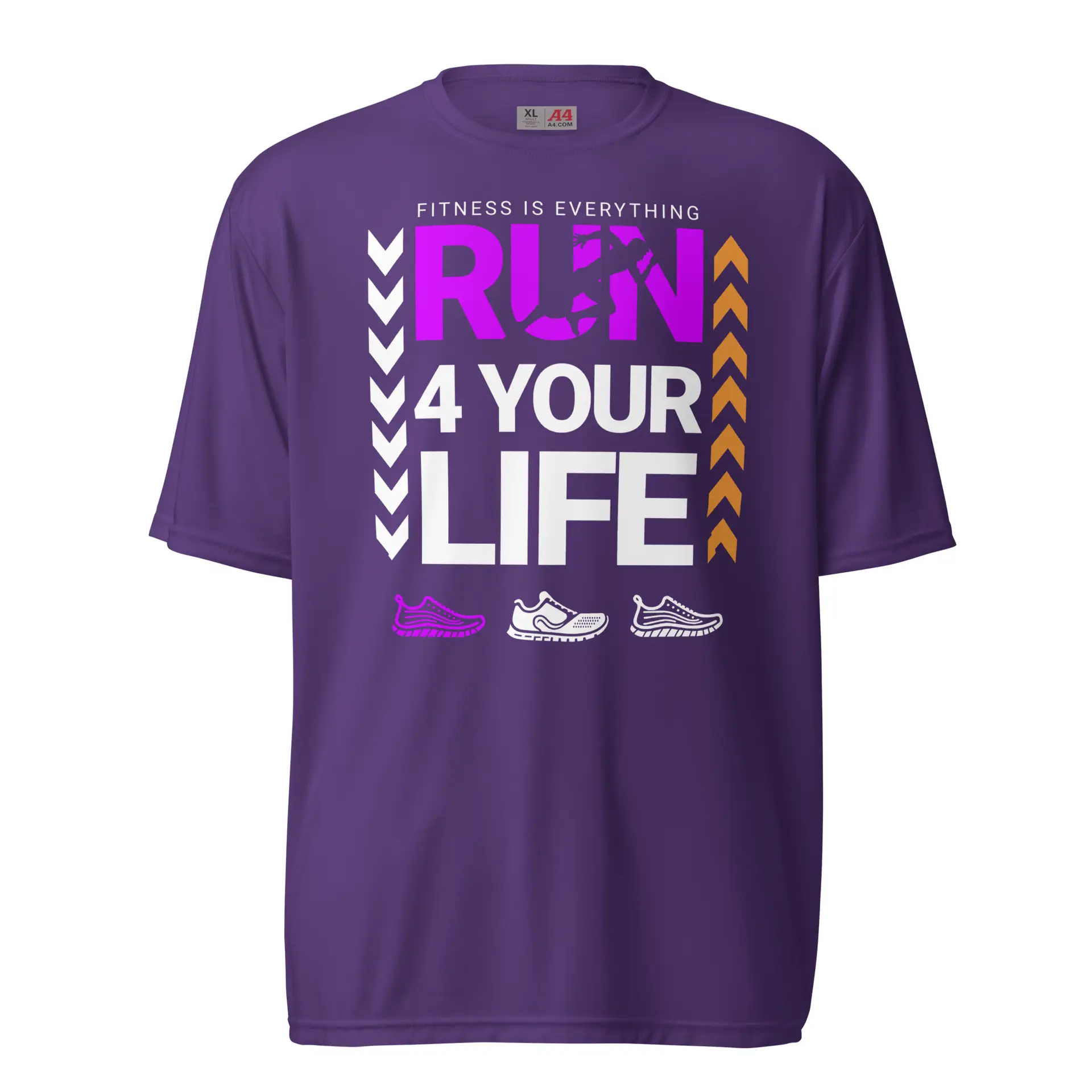 Run4YourLife - Purple Unisex performance crew neck t-shirt - Image 4