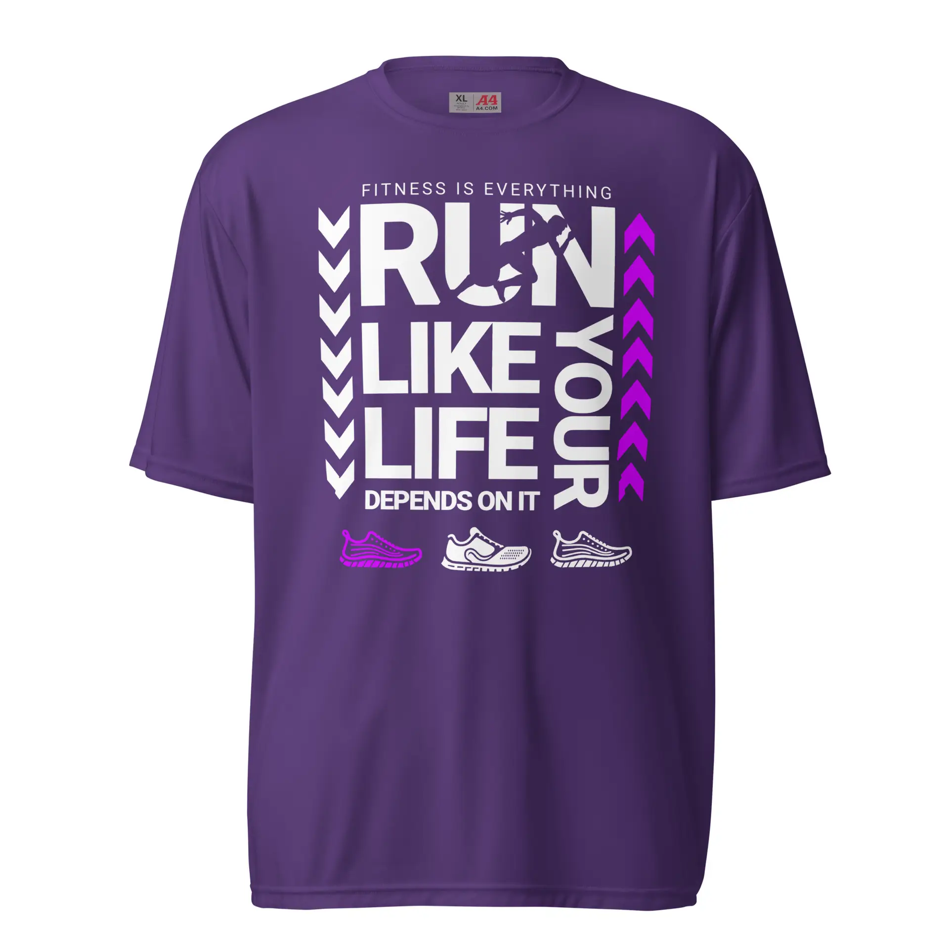Run Like Your Life Depends On It - Unisex performance crew neck t-shirt - Image 4