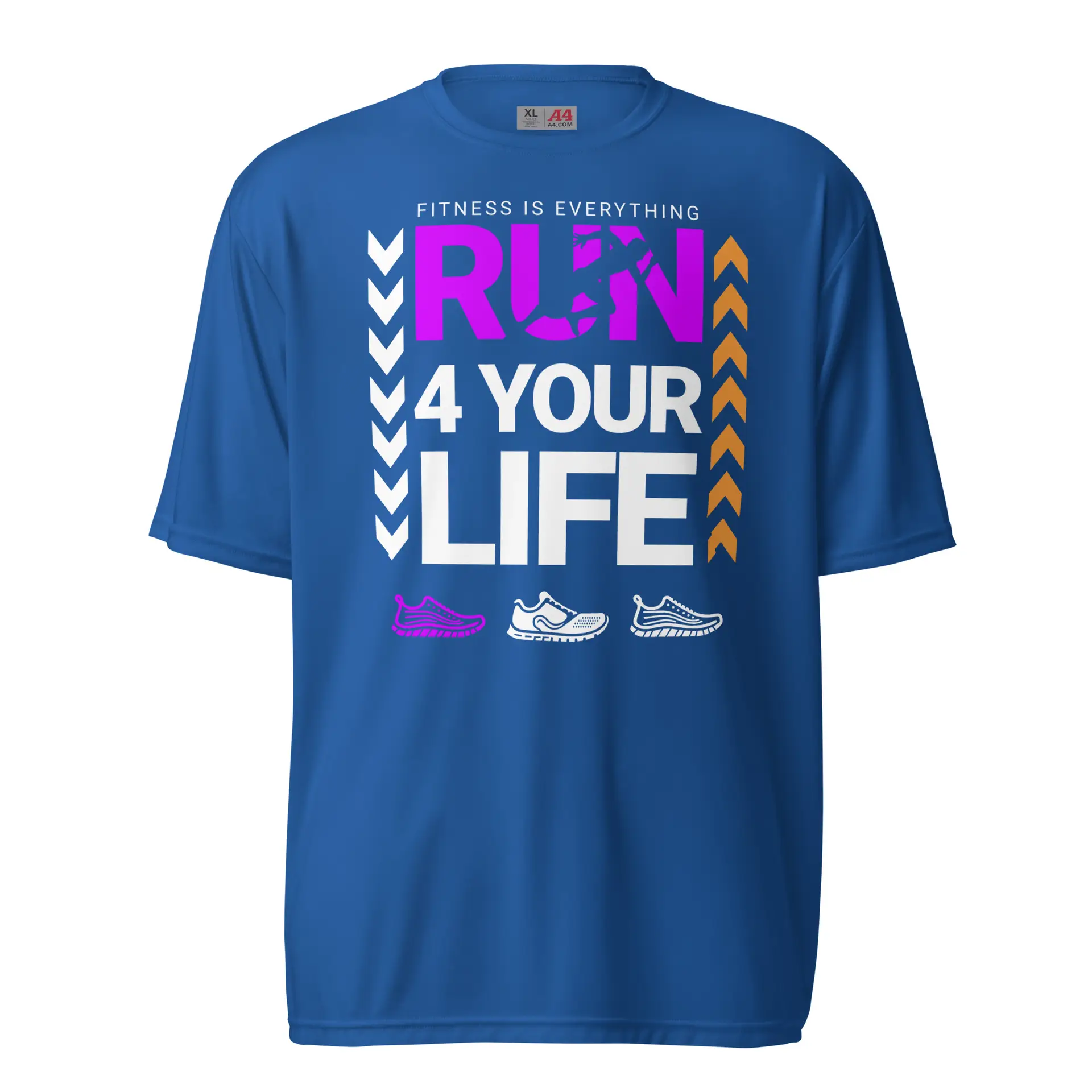 Run4YourLife - Purple Unisex performance crew neck t-shirt - Image 5