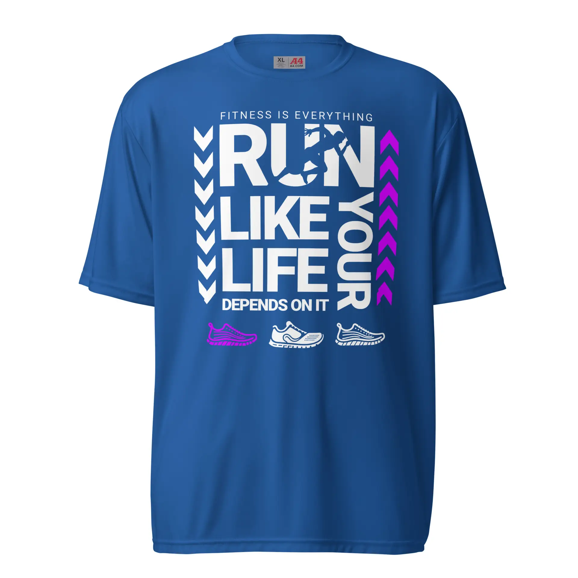 Run Like Your Life Depends On It - Unisex performance crew neck t-shirt - Image 5